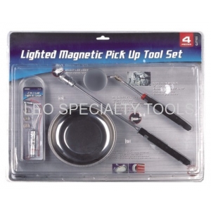 4pcs magnetischen teile tablett & abholen werkzeug & inspection spiegel & led-licht